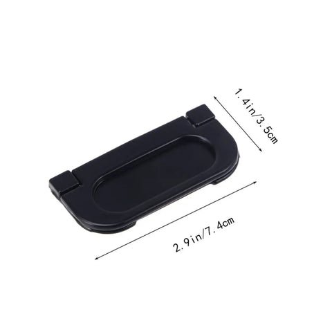Black 4 Pack Slick Flush Pull Handles For Sliding Doors Cabinets And Drawers With Hidden Latch, Recessed Ring Hardware dimensions