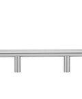 Euro Bar Cabinet Handles Set Of 50 Satin Nickel Drawer Pulls For Kitchen Cabinets, 5.38 Inch Length, front view of handle