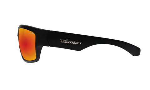 Tiger Safety Sunglasses With Dope Matte Black Frame And Red Mirror Lens ANSI Z87 Plus Certified 100 Percent UVA UVB Protection Gray Foam Padding