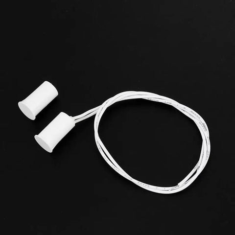 Recessed Magnetic Door Switch RC-33 NC For Security Window Or Door Contact Sensor Alarm, Wired 110V, Normally Closed, White