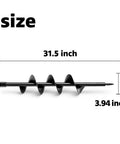 Bulb Planter Auger Drill Bit For Fast Hole Digging In The Garden Pro Grade Heavy Duty Post Hole Digger Tungsten Carbide Tip size image 31.5 inch length