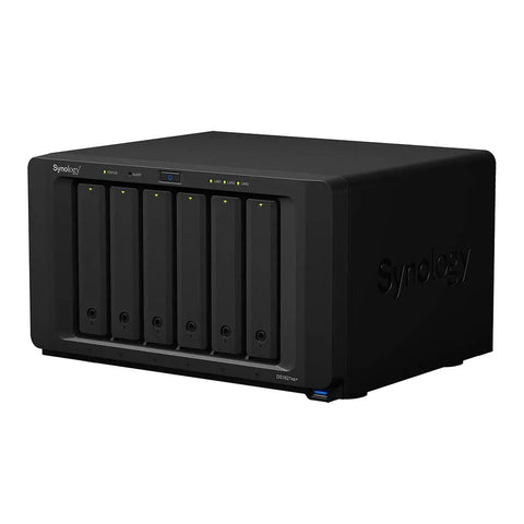 Top Shelf Nas Server With Intel Xeon 2.2Ghz Processor And 32Gb Ram Featuring 6Tb Ssd Storage Plus 1Tb Nvme Cache And 10Gbe Network Port For Quick Business File Backup With Killer Workhorse Reliability, showcasing a sleek black design with multiple drive bays.