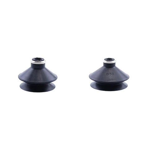 10 Piece Set Of Heavy Duty Vacuum Suction Nozzle Tips For Industrial Pneumatic Gripers, black nitrile cups with conical shape.