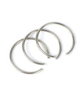 Three 0.7mm 304 Stainless Steel Round Snap Rings for DIY repairs and hardware projects.