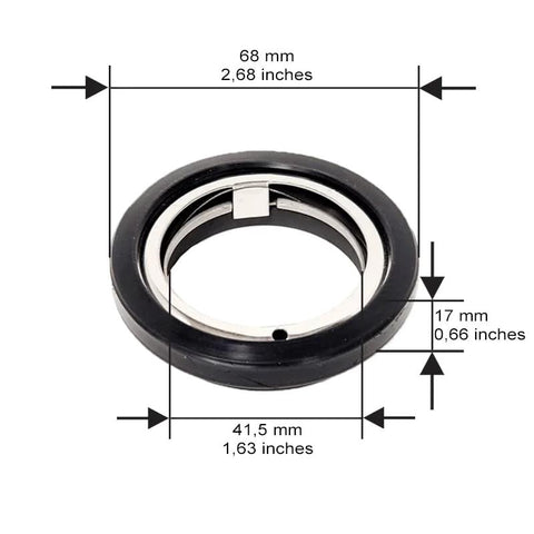Amazon Axial seal Ø40mm V2, black ring with metal inner section