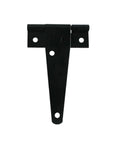 Lightweight Painted Black T Shaped Design Hinge For Fence And Wood Gate, Built For DIYers, tough and durable gate hardware visible