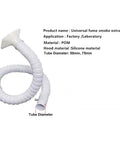 Husky Flexible Welding Fume Extraction Hose With Sturdy Square Hood For Shop Smoke Capture Slick Pom Tube Easy Bend Design Bang For Buck Ideal For Soldering Workbenches 50mm Wide 140Cm Long coiled in white with square capture hood