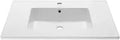 Voltaire Vanity Top Sink With Integrated Bowl In Glossy White Top Mount Ceramic Vanity Countertop shown from above
