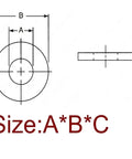Diagram showing dimensions for Straight Up Boss Grade 304 Stainless Steel Shim Washers Ultra Thin Flat Spacers M3 Through M15.