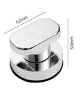 Glass Handle With Suction Cup No Holes Needed For Bathroom Cabinets Sliding Doors And Shower Areas, 62mm x 50mm durable ABS mount