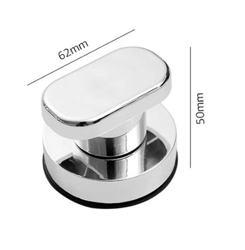 Glass Handle With Suction Cup No Holes Needed For Bathroom Cabinets Sliding Doors And Shower Areas, 62mm x 50mm durable ABS mount