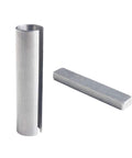 Front view of silver steel shaft adapter sleeve (split bore reducer) and rectangular key