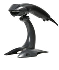 Voyager 1400g Corded Area Imaging Barcode Scanner For 1D PDF417 And 2D Barcodes with omnidirectional scan, USB kit, black, on stand
