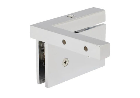 Senior Cardiff Chrome Offset Wall Mount Hinge For 12 Mm Glass Shower Doors With Back Plate Self Centering Right Hand Mount Beefy Heavy Duty Glass Door Hardware, chrome hinge
