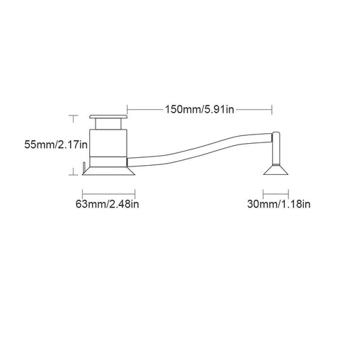 Diagram showing dimensions of the Windshield Repair Kit With Air Pump Tool And Repair Fluid, with width and height in mm and inches.
