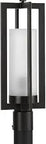 Janssen Collection 1-Light Outdoor Post Lantern With Etched Glass Craftsman Style In Oil Rubbed Bronze, tall 20.63 in, 7.50 in wide