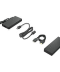 Rock Solid Universal Laptop Dock With Built In Crisp Audio For Next Level Quad 4K Or Bold 8K Video And Blazing 40Gbps Data Flow cables and dock