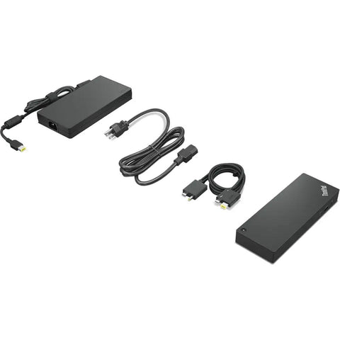 Rock Solid Universal Laptop Dock With Built In Crisp Audio For Next Level Quad 4K Or Bold 8K Video And Blazing 40Gbps Data Flow cables and dock