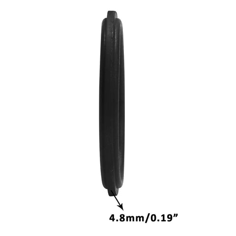 Side view of black EPDM sanitary 1.5-inch tri-clamp gasket, 4.8 mm thick.