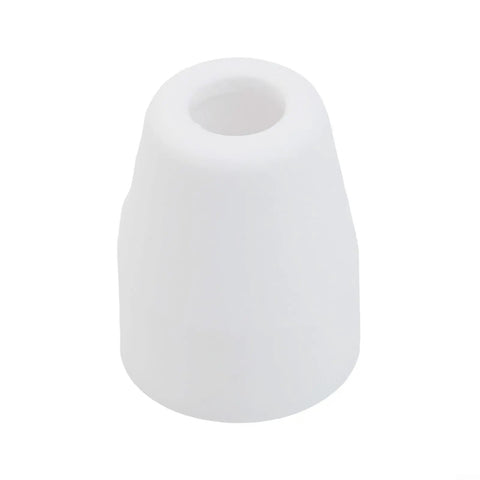 White ceramic nozzle for plasma cutting, part of Premium 46-Piece Plasma Cutter Consumables Kit For Cut40 Plus Cut50 And 40D Machines.