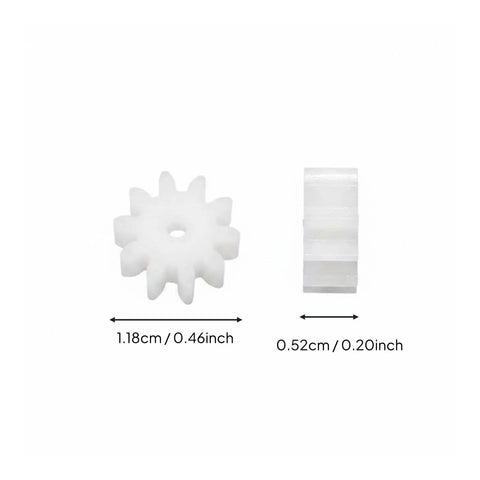 Kids DIY Gear Kit For Hands On Precision Engineering Small Gear Drive Wheel Cog With 2mm Bore 10 Teeth Regular Size Ideal STEM Projects Educational Toys And Tiny Mechanical Prototypes, white 10-tooth plastic gear, 1.18cm wide