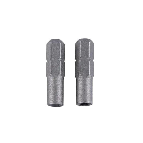 Image of 3 Pack Quarter Inch To Micro 6.35mm Hex Socket Screwdriver Bit Adapters, 25mm Long, featuring two adapters side by side.