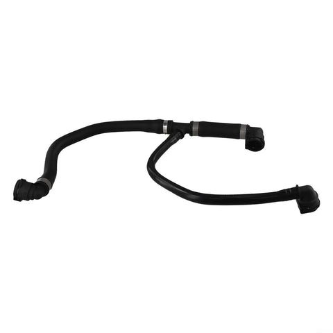 BMW Engine Coolant Water Inlet Pipe Hose For 2 3 4 Series F30 F35 Direct Fit High Temp Black Rubber Heater Valve Tube To Stop Coolant Leaks And Overheating Easy Install OEM Style Replacement Part 17128616914, black rubber with connectors viewed from the side
