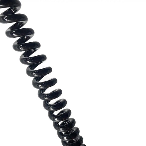 Hella Flexible Spiral Power Cord Featuring Rock Solid Bare Copper Conductors With Heavy Duty Telescopic Design, black coiled wiring