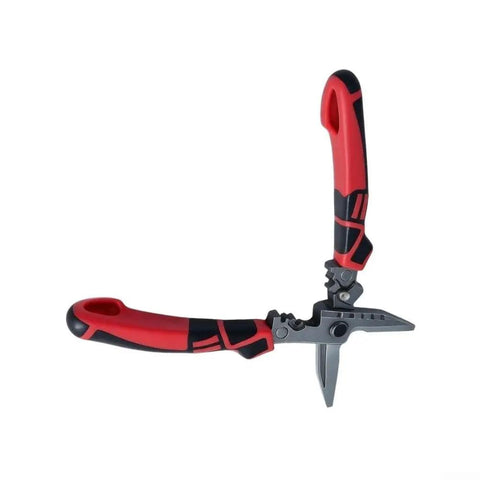 UrbanHui 7-In-1 Electrician Pliers High Carbon Steel Wire Stripper Cutting Crimping Tool with red handles