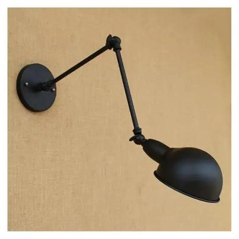 JGSYD Adjustable Long Arm Wall Sconce - Vintage Industrial Home Lighting Retro Loft Lamp Stylish Wall Light Fixture for Living Room Bedroom Or Hallway,D-Medium mounted on beige wall.