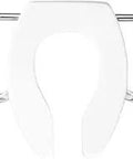 Open Front Toilet Seat With Safety Side Arms, Round White, Heavy Duty Solid Plastic, Sta-Tite Secure Fastening For No Wiggle Fit