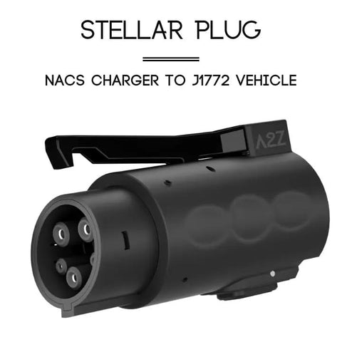 Premium Nacs To J1772 EV Charger Adapter Delivering 80 Amp 19 Kw For Level One And Level Two Stations With No Sweat Plug And Play Operation Rolling Out Fast Reliable Quick Charge Anywhere close-up view of black adapter.