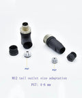 M12 8 Pin Female Industrial Circular Connector A Code Straight 2 Pack Field Wireable Sensor Adapter IP67 PG7 components