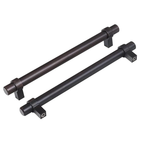 T Bar Cabinet Pulls 10 Pack 7-1/2 Inch Hole Center Oil Rubbed Bronze Drawer Handles displayed on white background