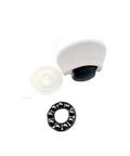 Grey ECOVACS front caster wheel spare part for T10/T20/X1 Omni/T10 Plus/X1 Turbo robot vacuum; includes bearing ring.