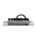 Stainless Steel Pocket Door Pull Handle With Edge Pull Flush Mount Button Style Design for data centers, self-retracting mechanism visible.