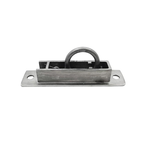 Stainless Steel Pocket Door Pull Handle With Edge Pull Flush Mount Button Style Design for data centers, self-retracting mechanism visible.