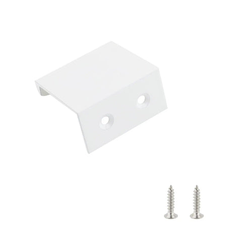 30 Pieces 1.38 Inch Finger Pulls Aluminum Alloy White Cabinet Drawer Hardware With 0.63 Inch Hole Centers For 20mm Thick Panels