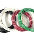 Top Tier Thhn Electrical Wire Featuring Six Awg White Black And Red Combined With Eight Awg Green Ground Stranded Copper Build Ul Certified For Rapid Shop Fixes Boss Level 25 Foot Spool Ready, showcasing black, white, red, and green stranded copper wires.