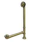 Solid Brass Clawfoot Tub Waste And Overflow Drain In Antique Finish With Smooth Lift And Turn Stopper for vintage bathrooms.