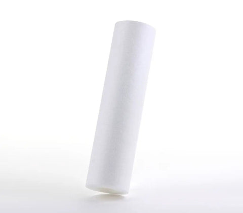 Straight Up NSF Certified 1 Micron Sediment Water Filter For RO DI Whole House And Ice Machine Universal 2 Point 5 By 10 Inch Cartridge 4 Pack Heavy Duty Polypro No Sweat Clean Flow, white polypropylene filter.