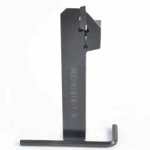 External Grooving Turning Tool Holder Kit With MGMN150-G Carbide Inserts, 100mm Shank, 16mm Diameter, shown with tool holder and wrench