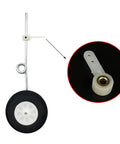 Four Pack Nylon Servo Steering Arms For RC Airplane Landing Gear Front Wheel, close-up of durable suspension arm and wheel setup.