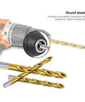 Front view of ENERTWIST titanium-coated gold drill bits set for metal and wood, 230-piece