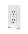 Weather Resistant GFCI Outdoor Outlet 15 Amp Self Test Tamper Resistant With LED Indicator Light For Outdoor Use White GFWT1W