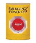 Turn To Reset Stopper Station With Emergency Power Off Label Yellow ADA Compliant Indoor Push Button Switch No Cover