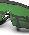 Professional Kick Ass Laser Safety Glasses With OD4 Plus Shield and Smooth Adjustable Frame For Ipl Hair Removal And Welding Job provide legit heavy duty eye protection in green.