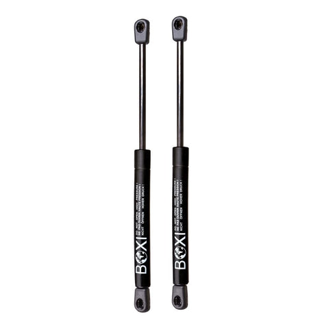 Pair Of Universal Gas Lift Supports, 12 Inch Extended, 30 Pound Force, durable black struts for truck topper and boat hatch.