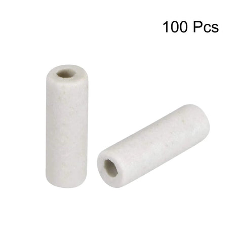 Ceramic insulation tubes, 1 mm diameter, single-bore alumina porcelain, white heating-element insulators (2 pcs shown)