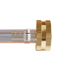 Side view of 2 Pack Solid Brass Hose End Connector Kit One Half Inch Barb To Three Quarters Inch GHT Female Splicer Repair Fittings With Stainless Steel Clamps
